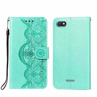 For Xiaomi Redmi 6 Flower Vine Embossing Pattern Horizontal Flip Leather Case with Card Slot & Holder & Wallet & Lanyard(Green)