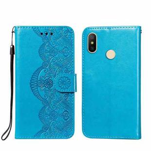 For Xiaomi Redmi 6 Pro / Mi A2 Lite Flower Vine Embossing Pattern Horizontal Flip Leather Case with Card Slot & Holder & Wallet & Lanyard(Blue)