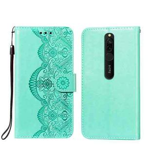 For Xiaomi Redmi 8 Flower Vine Embossing Pattern Horizontal Flip Leather Case with Card Slot & Holder & Wallet & Lanyard(Green)
