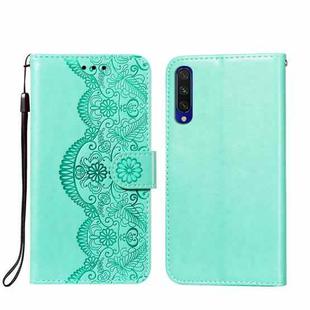 For Xiaomi Mi CC9e / Mi A3 Flower Vine Embossing Pattern Horizontal Flip Leather Case with Card Slot & Holder & Wallet & Lanyard(Green)