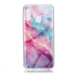 For Galaxy A20e Coloured Drawing Pattern IMD Workmanship Soft TPU Protective Case(Pink Sky)
