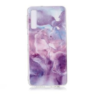 For Galaxy A7 Coloured Drawing Pattern IMD Workmanship Soft TPU Protective Case(Purple Star)