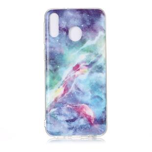 For Galaxy M20 Coloured Drawing Pattern IMD Workmanship Soft TPU Protective Case(Blue Sky)