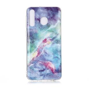 For Galaxy M30 Coloured Drawing Pattern IMD Workmanship Soft TPU Protective Case(Blue Sky)