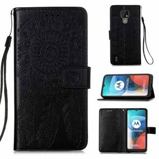 For Motorola Moto E7 Dream Catcher Printing Horizontal Flip Leather Case with Holder & Card Slots & Wallet & Lanyard(Black)