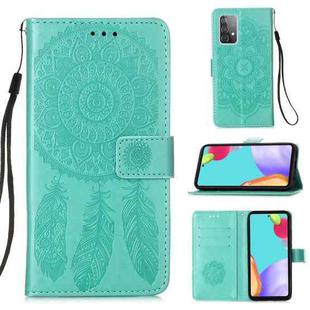 For Samsung Galaxy A52 5G / 4G Dream Catcher Printing Horizontal Flip Leather Case with Holder & Card Slots & Wallet & Lanyard(Green)