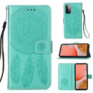 For Samsung Galaxy A72 5G / 4G Dream Catcher Printing Horizontal Flip Leather Case with Holder & Card Slots & Wallet & Lanyard(Green)
