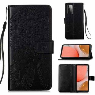 For Samsung Galaxy A72 5G / 4G Dream Catcher Printing Horizontal Flip Leather Case with Holder & Card Slots & Wallet & Lanyard(Black)