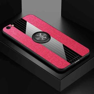 For iPhone 6 / 6s XINLI Stitching Cloth Texture Shockproof TPU Protective Case with Ring Holder(Red)