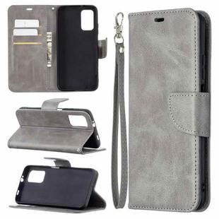 For Xiaomi Poco M3 Retro Lambskin Texture Pure Color Horizontal Flip PU Leather Case with Holder & Card Slots & Wallet & Lanyard(Grey)