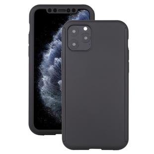 For iPhone 11 Pro Max Shockproof PC Full Coverage Protective Case with Tempered Glass Film(Black)