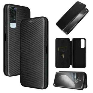 For vivo Y51 2020 Carbon Fiber Texture Horizontal Flip TPU + PC + PU Leather Case with Card Slot(Black)