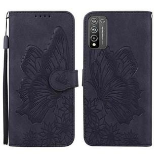 For Huawei Honor 10X Lite Retro Skin Feel Butterflies Embossing Horizontal Flip Leather Case with Holder & Card Slots & Wallet(Black)