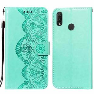 For Huawei P smart+ / nova 3i Flower Vine Embossing Pattern Horizontal Flip Leather Case with Card Slot & Holder & Wallet & Lanyard(Green)