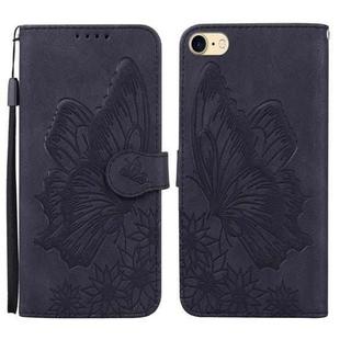Retro Skin Feel Butterflies Embossing Horizontal Flip Leather Case with Holder & Card Slots & Wallet For iPhone 6 / 6s(Black)