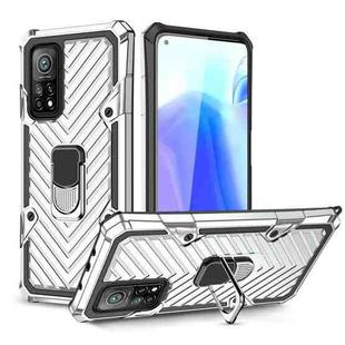 For Xiaomi Mi 10T 5G / 10T Pro 5G Cool Armor PC + TPU Shockproof Case with 360 Degree Rotation Ring Holder(Silver)