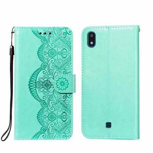 For LG K20 Flower Vine Embossing Pattern Horizontal Flip Leather Case with Card Slot & Holder & Wallet & Lanyard(Green)