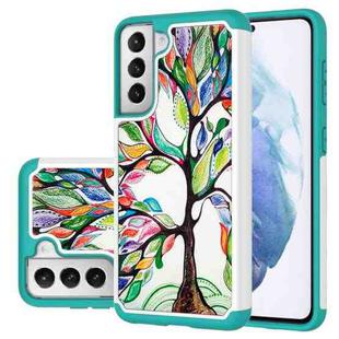 For Samsung Galaxy S21+ 5G Coloured Drawing Pattern PU + TPU Protective Case(Colorful Tree)