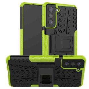 For Samsung Galaxy S21+ 5G Tire Texture Shockproof TPU+PC Protective Case with Holder(Green)