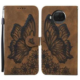 For Xiaomi Mi 10T Lite 5G Retro Skin Feel Butterflies Embossing Horizontal Flip Leather Case with Holder & Card Slots & Wallet(Brown)