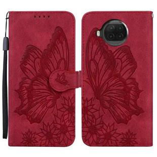 For Xiaomi Mi 10T Lite 5G Retro Skin Feel Butterflies Embossing Horizontal Flip Leather Case with Holder & Card Slots & Wallet(Red)