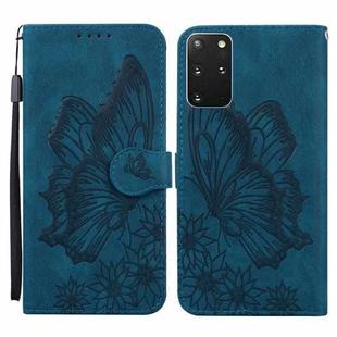 For Samsung Galaxy S20+ Retro Skin Feel Butterflies Embossing Horizontal Flip Leather Case with Holder & Card Slots & Wallet(Blue)