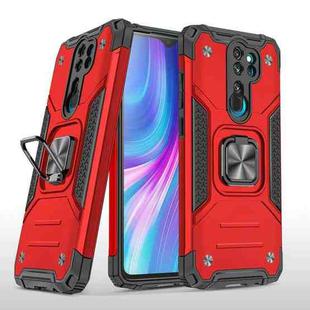 For Xiaomi Redmi Note 8 Pro Magnetic Armor Shockproof TPU + PC Case with Metal Ring Holder(Red)