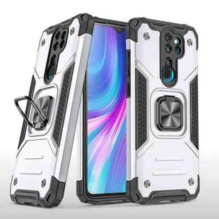 For Xiaomi Redmi Note 8 Pro Magnetic Armor Shockproof TPU + PC Case with Metal Ring Holder(Silver)