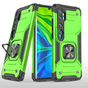 For Xiaomi Mi CC9 Pro Magnetic Armor Shockproof TPU + PC Case with Metal Ring Holder(Green)