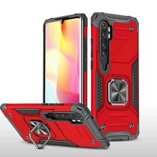 For Xiaomi Note 10 Lite Magnetic Armor Shockproof TPU + PC Case with Metal Ring Holder(Red)