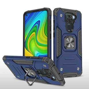 For Xiaomi Redmi Note 9 Magnetic Armor Shockproof TPU + PC Case with Metal Ring Holder(Blue)