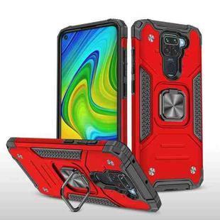 For Xiaomi Redmi Note 9 Magnetic Armor Shockproof TPU + PC Case with Metal Ring Holder(Red)