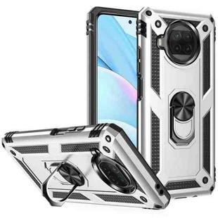 For Xiaomi Mi 10T Lite 5G Shockproof TPU + PC Protective Case with 360 Degree Rotating Holder(Silver)