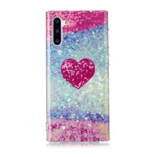 For Galaxy Note 10 Coloured Drawing Pattern IMD Workmanship Soft TPU Protective Case(Red Heart)