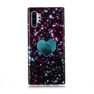 For Galaxy Note 10+ Coloured Drawing Pattern IMD Workmanship Soft TPU Protective Case(Green Love)