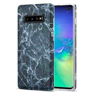For Samsung Galaxy S10+ TPU Glossy Marble Pattern IMD Protective Case(Dark Grey)
