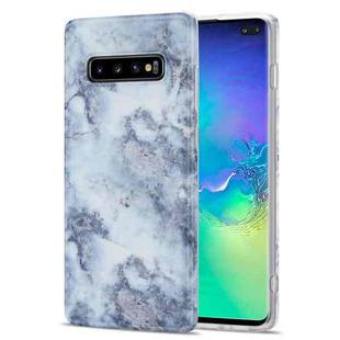 For Samsung Galaxy S10+ TPU Glossy Marble Pattern IMD Protective Case(Earthy Grey)