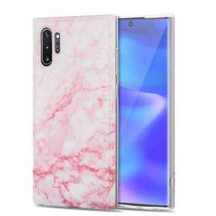 For Samsung Galaxy Note10+ TPU Glossy Marble Pattern IMD Protective Case(Light Pink)