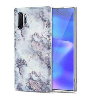 For Samsung Galaxy Note10+ TPU Glossy Marble Pattern IMD Protective Case(Earthy Grey)
