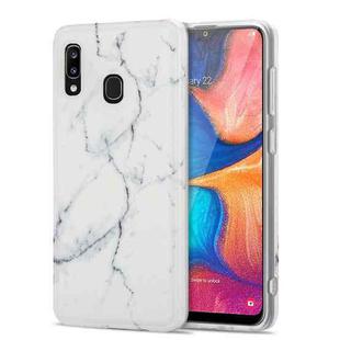 For Samsung Galaxy A20 / A30 TPU Glossy Marble Pattern IMD Protective Case(White)