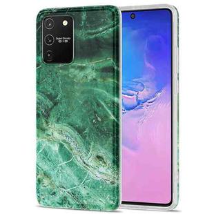 For Samsung Galaxy S10 Lite TPU Glossy Marble Pattern IMD Protective Case(Emerald Green)