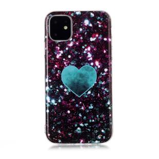 For iPhone 11 Coloured Drawing Pattern IMD Workmanship Soft TPU Protective Case(Green Love)