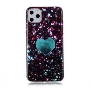 For iPhone 11 Pro Coloured Drawing Pattern IMD Workmanship Soft TPU Protective Case(Green Love)