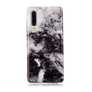For Huawei P30 Coloured Drawing Pattern IMD Workmanship Soft TPU Protective Case(Black White)