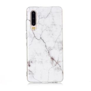 For Huawei P30 Coloured Drawing Pattern IMD Workmanship Soft TPU Protective Case(White)