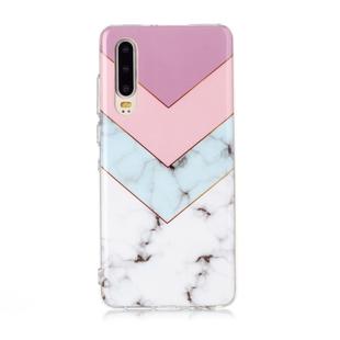 For Huawei P30 Coloured Drawing Pattern IMD Workmanship Soft TPU Protective Case(Tricolor)