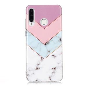 For Huawei P30 Lite Coloured Drawing Pattern IMD Workmanship Soft TPU Protective Case(Tricolor)
