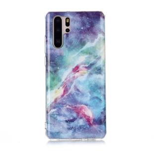 For Huawei P30 Pro Coloured Drawing Pattern IMD Workmanship Soft TPU Protective Case(Blue Sky)