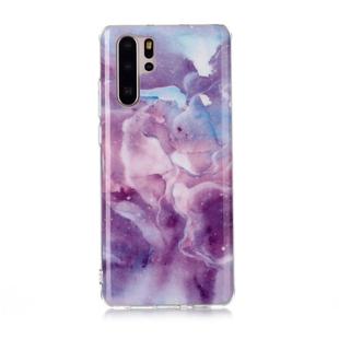 For Huawei P30 Pro Coloured Drawing Pattern IMD Workmanship Soft TPU Protective Case(Purple Star)