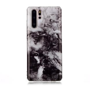 For Huawei P30 Pro Coloured Drawing Pattern IMD Workmanship Soft TPU Protective Case(Black White)